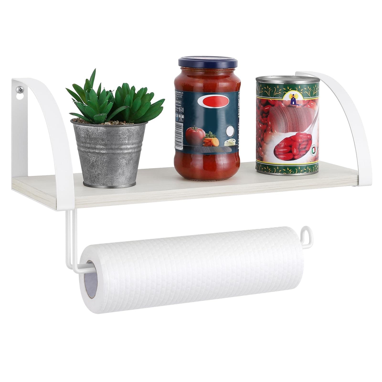 Paper Towel Holder with Shelf Farmhouse Paper Towel Holder Wall Mount Spice R...