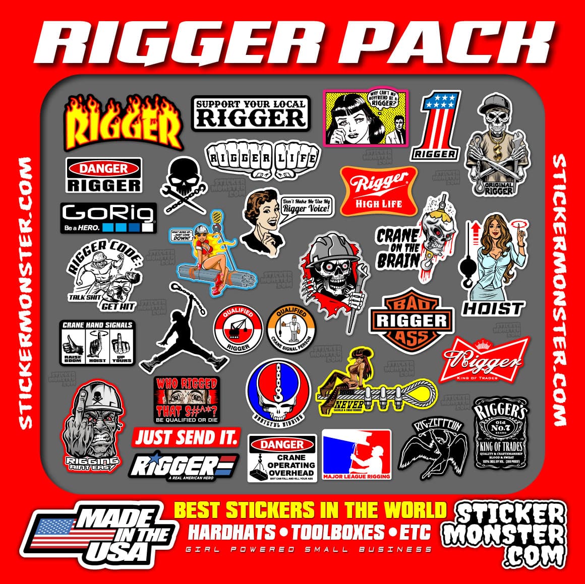 RIGGER SIGNALPERSON CRANE 32 Hard Hat Stickers HardHat Sticker & Decals, Helmet