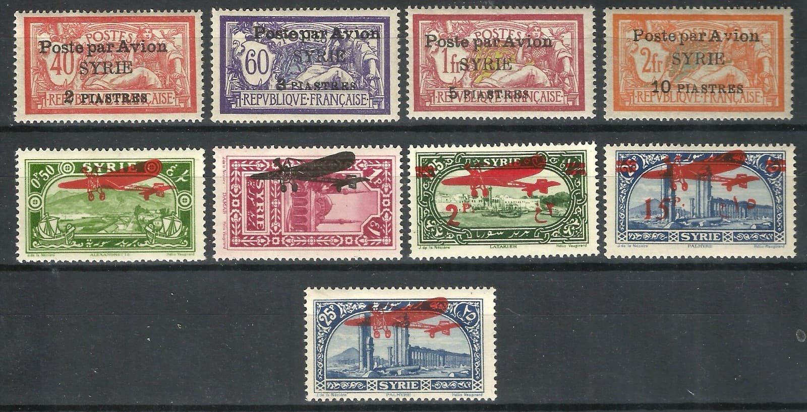 Lebanon Sham 1924-1929 mint sets, SG: 135-138 & 225-229, lovely sets.