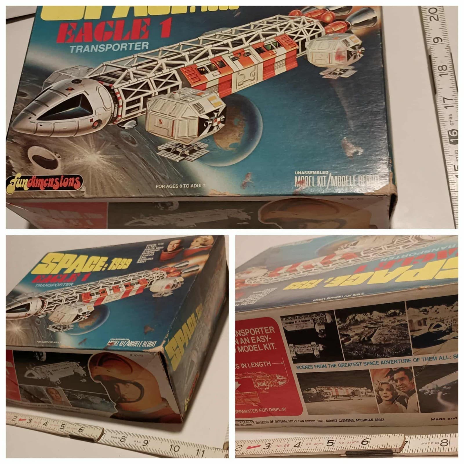 SPACE 1999 eagle 1 model kit box ONLY flattened fundimensions 1975