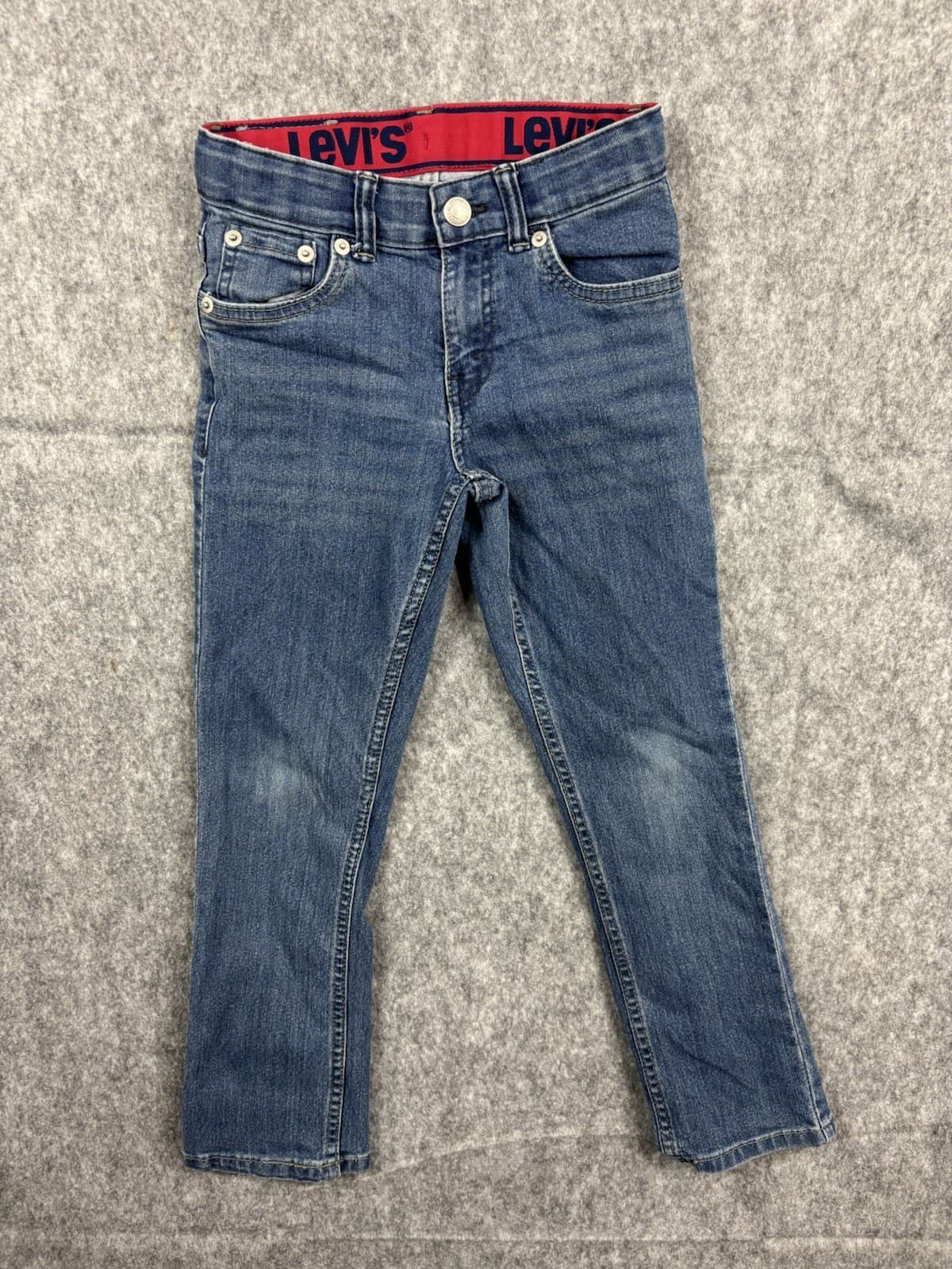 Levis 511 Boys Slim Denim Jeans Blue Medium Wash Adjustable Waist Size 7 Regular
