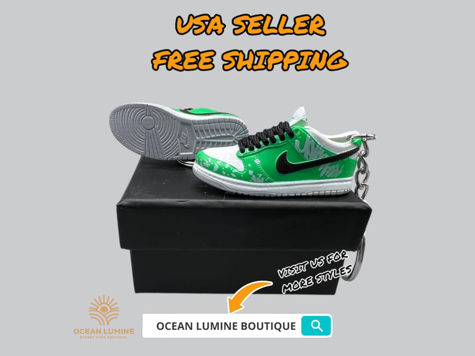 SB Dunk Low 3D Mini Sneaker Keychain, Basketball Sneaker Collectible Box Options