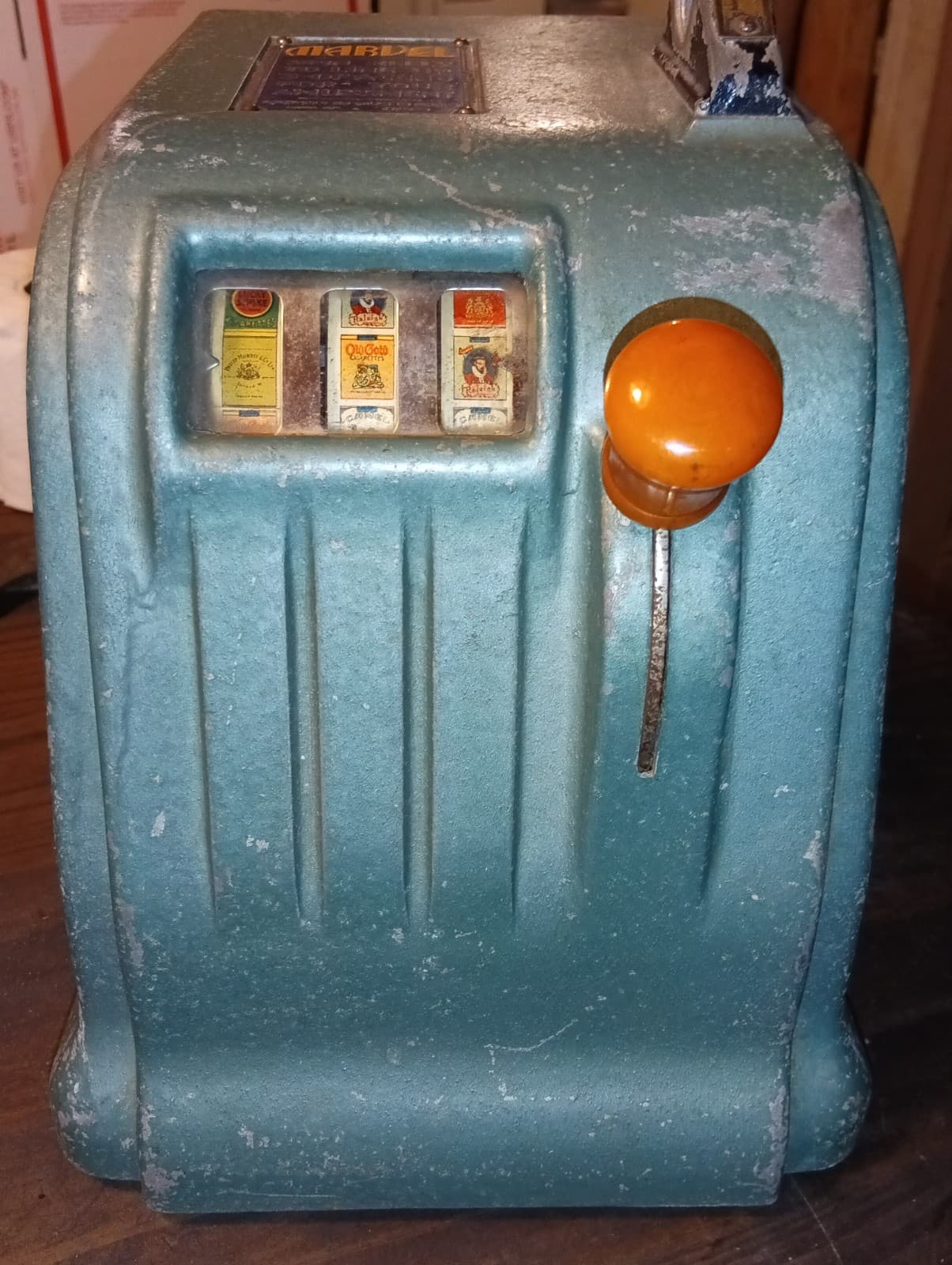 Vintage 1940's Daval Co Marvel Cigarette Penny 1¢ Slot Machine Quarter Payouts