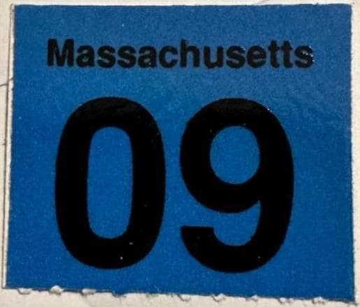Modern Massachusetts Original Unused License Plate Expiration Stickers Mint MA