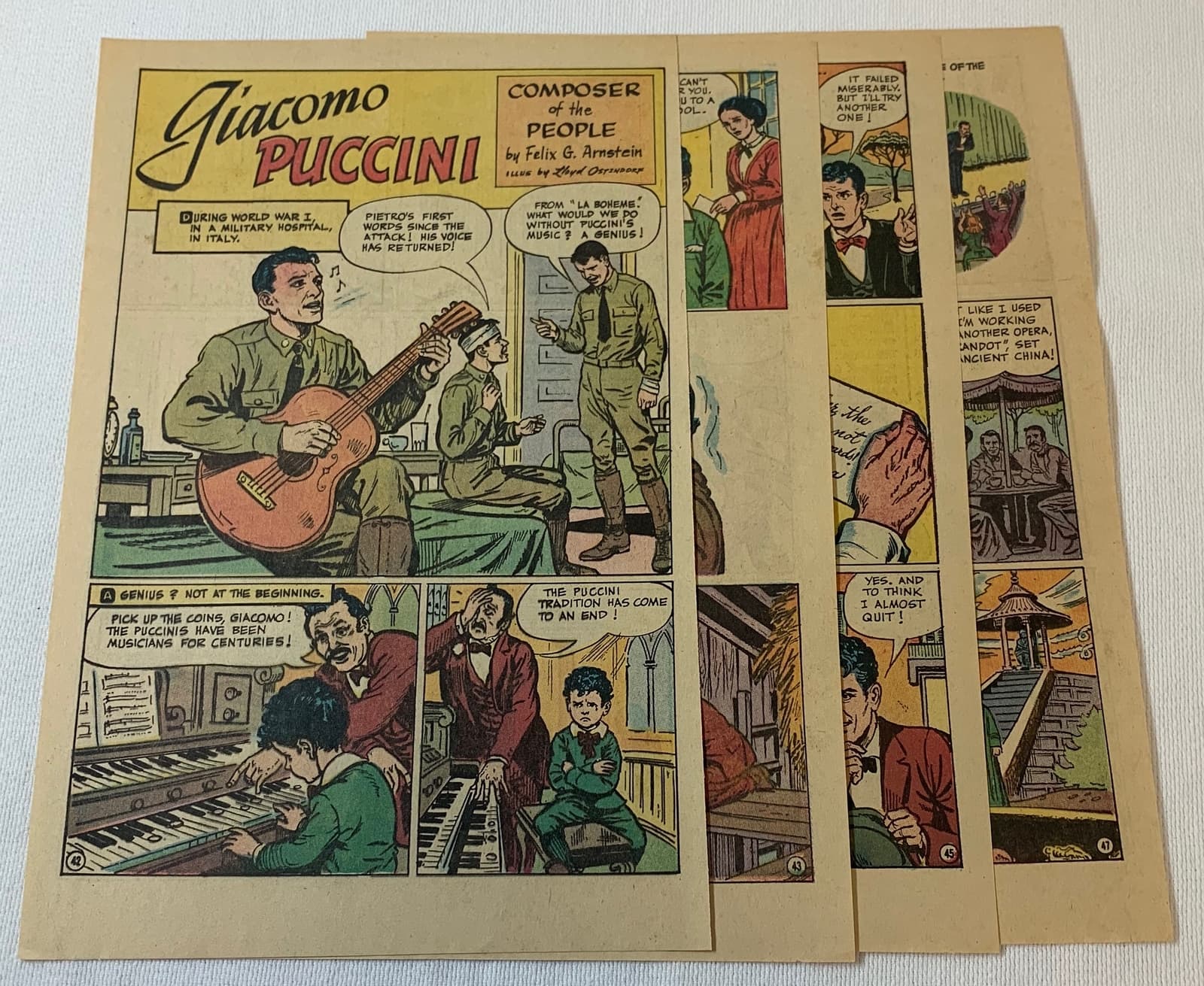 1971 six page cartoon story ~ GIACOMO PUCCINI