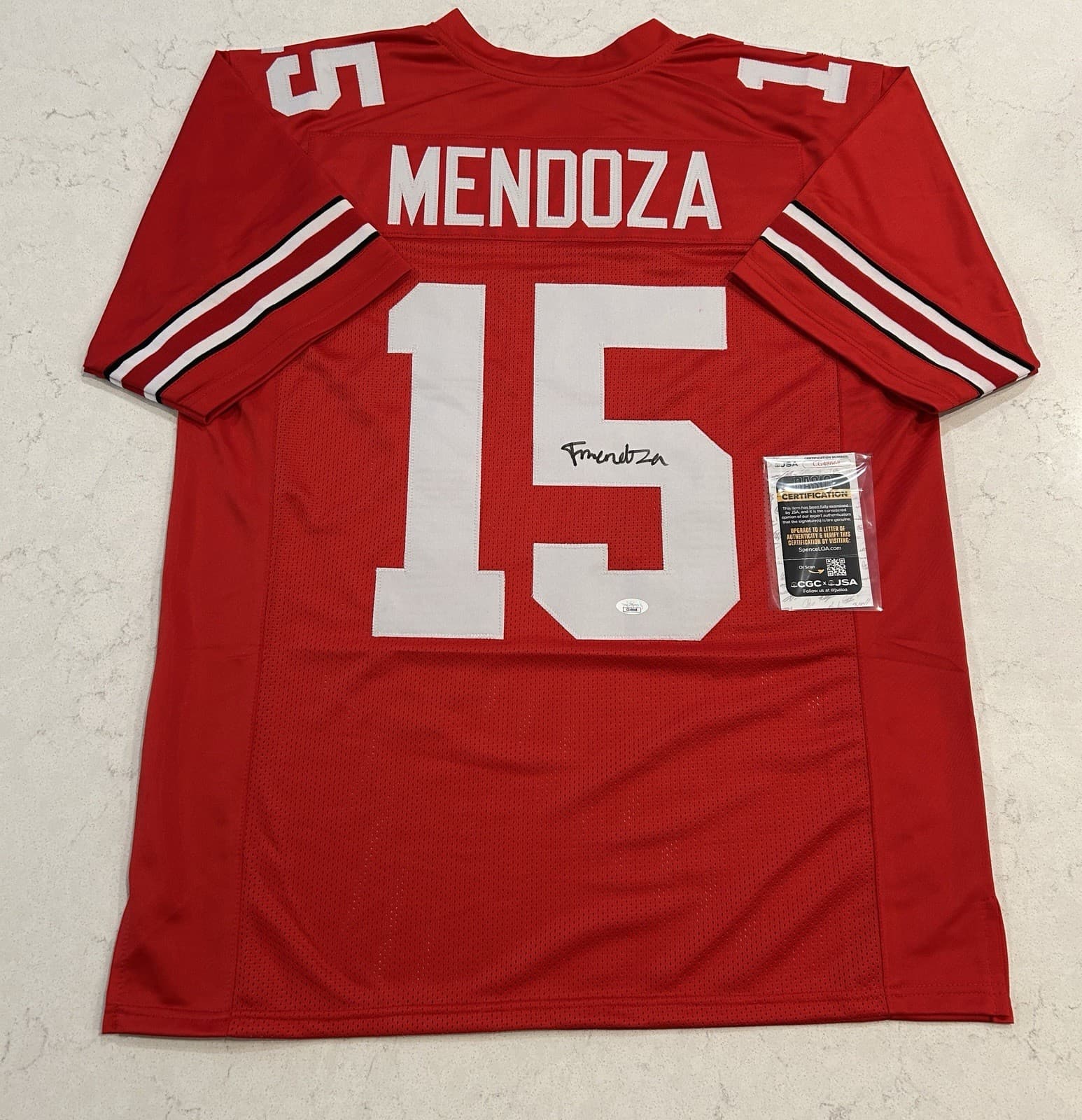 Fernando Mendoza Autographed Signed Custom Indiana Hoosiers Jersey JSA Cert