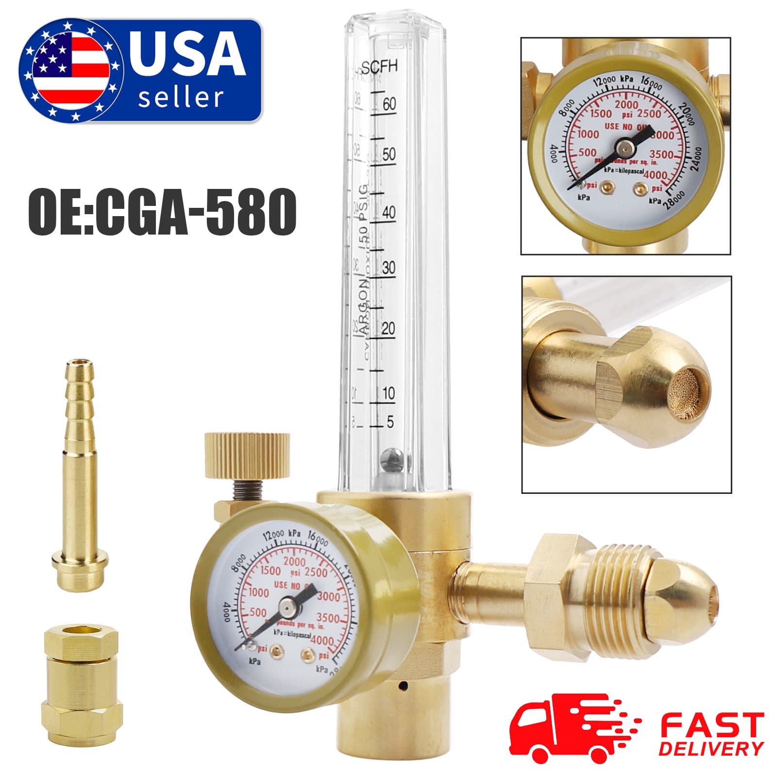 Mig Tig Flow Meter Regulator Argon CO2 Gas Welder Welding Weld Regulator Gauge