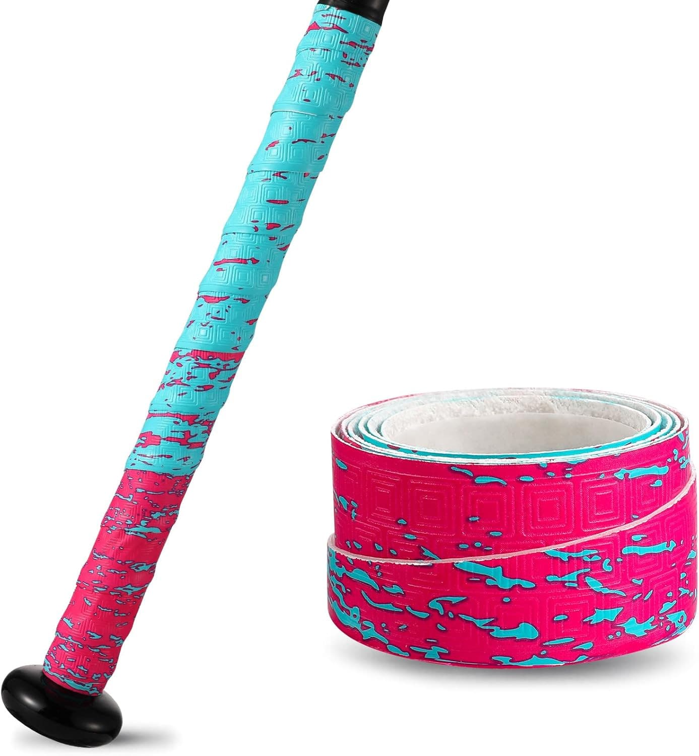 Cinta de agarre para bate de 1.1 mm texturizada con doble estampado de clave gri