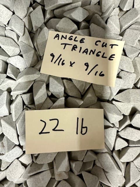 Ceramic Angle Cut Triangle Tumbling Media 9/16 x 9/16" 22LB Lot ~ Metal & Rock