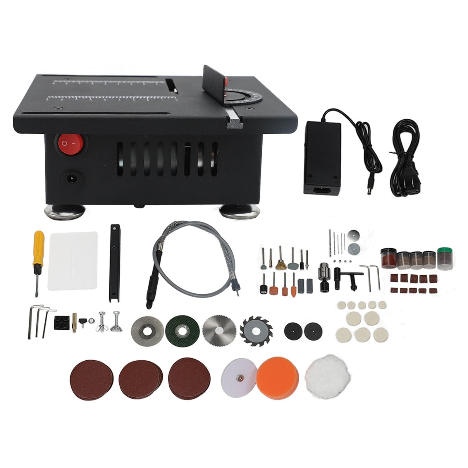 100W Mini Table Saw Speed & Angle Adjustable Desktop Electric Saw Cutter NEW