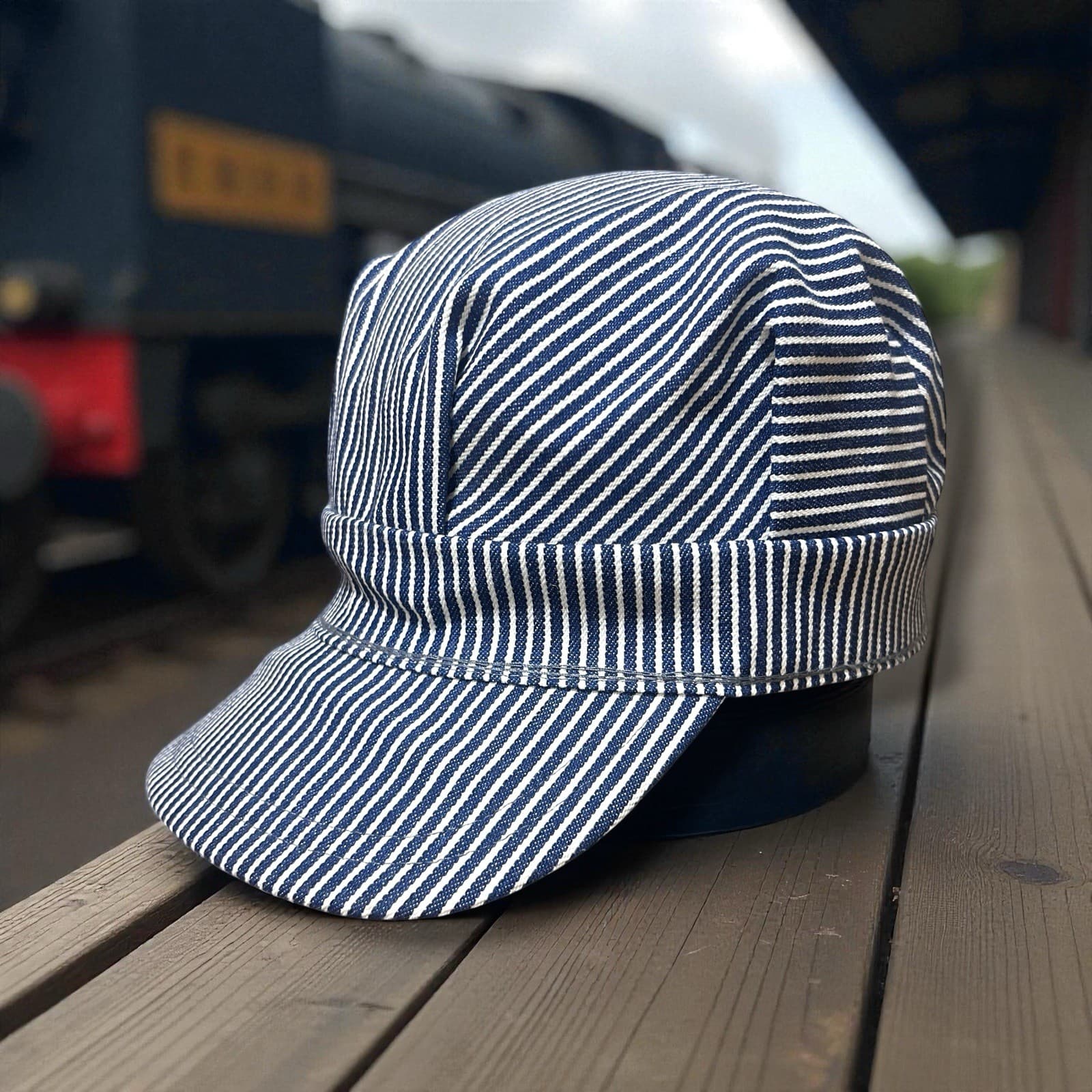 Vintage Train Engineer Hat Railway Utility Cap Sanforized 7 1/2 Conductor USA