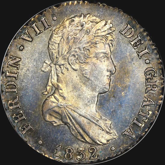 1832 S-JB 1 REALE SPAIN NGC MS64 "FINEST" & "ONLY ONE GRADED" @ BOTH NGC & PCGS