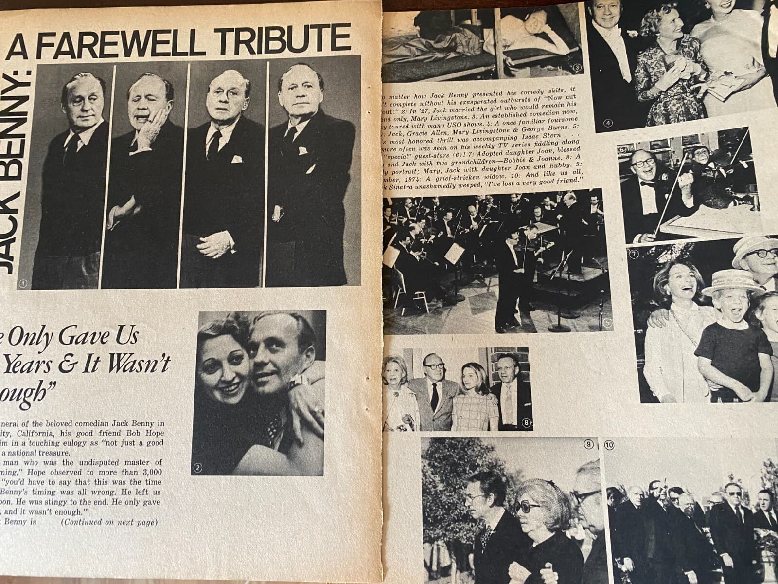 Jack Benny, Old Time Radio, Five Page Vintage Clipping