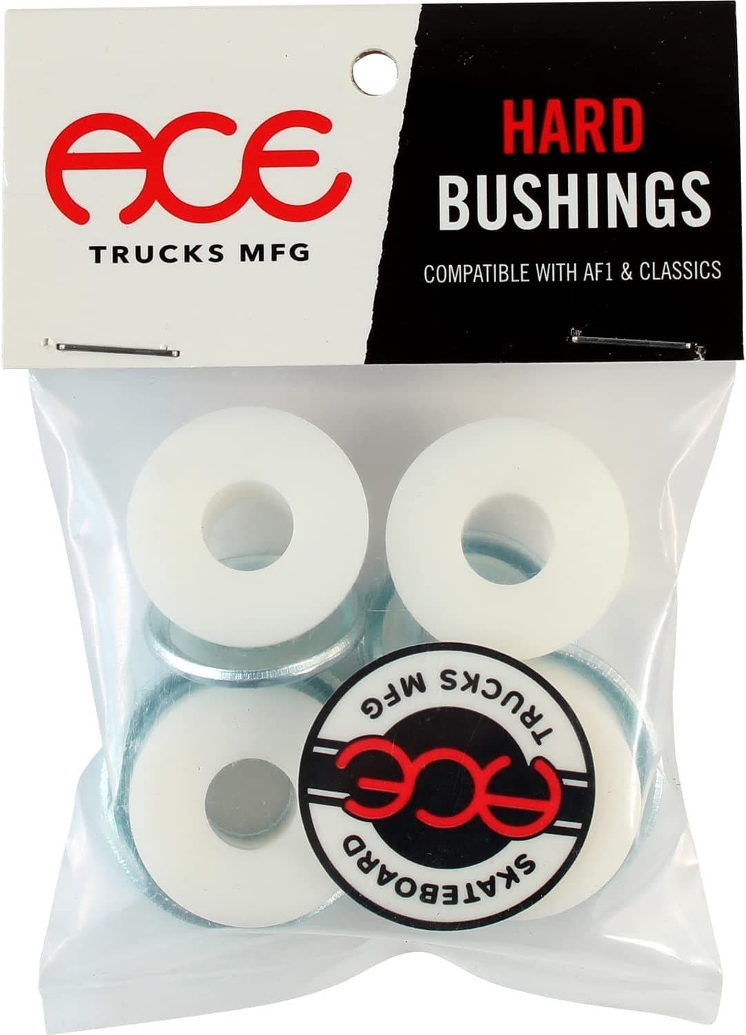 Ace Trucks MFG. Skateboard Hard Bushings Kit 94a/94a White 2pr