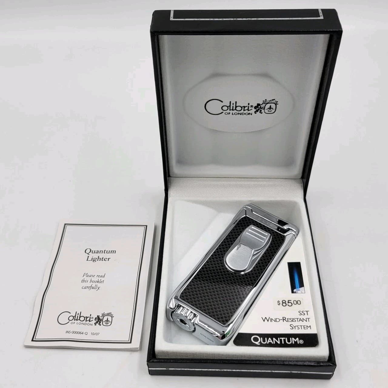 Colibri Lighter Quantum SST Wind-Resistant System Torch Flame Silver QTR-5000
