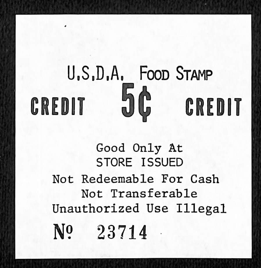 USDA Food Stamp 5c Credit (Schenectady, NY) c1972-75 VGC