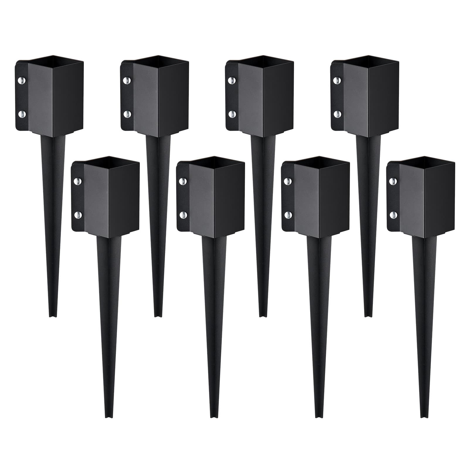 VEVOR Fence Post Anchor Ground Spike 8 Pack 24 x 4 x 4 In Metal Fence Stakes