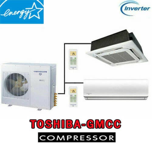 Dual Zone Ductless Mini Split Air Conditioner Heat Pump Ceiling Cassette 18k-60k