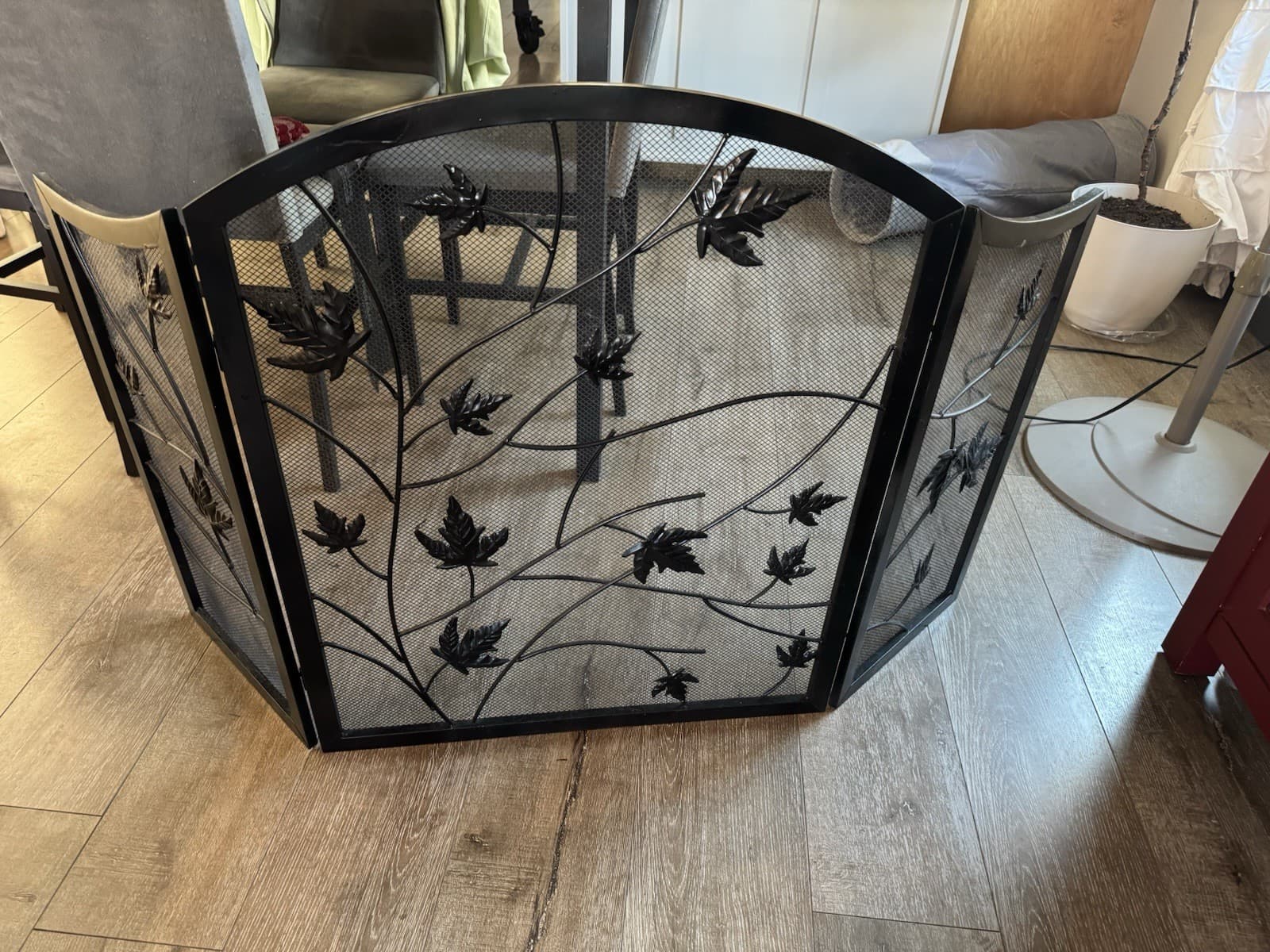 Black Matte Fireplace Screen