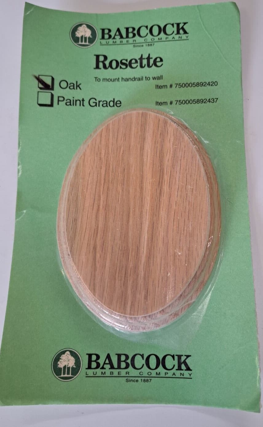 OAK OVAL ROSETTE STAIR PART 5-1/2”x 4”x 3/4” Babcock Lumber Company
