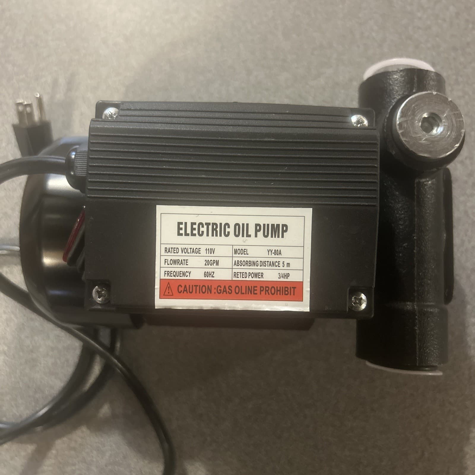 Electric Oil Transfer Pump 110V 20GPM - Diesel, Kerosene, Biodiesel, Fuel Oil