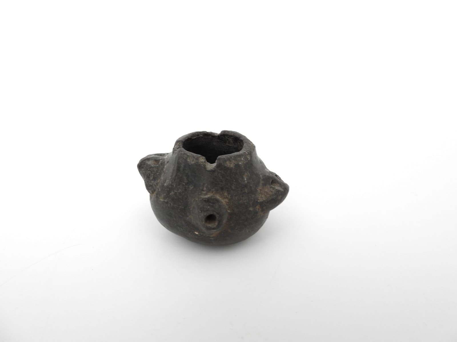 Pre-Columbian Artifact Effigy Veseel Pot Black Pottery Chimu Peru