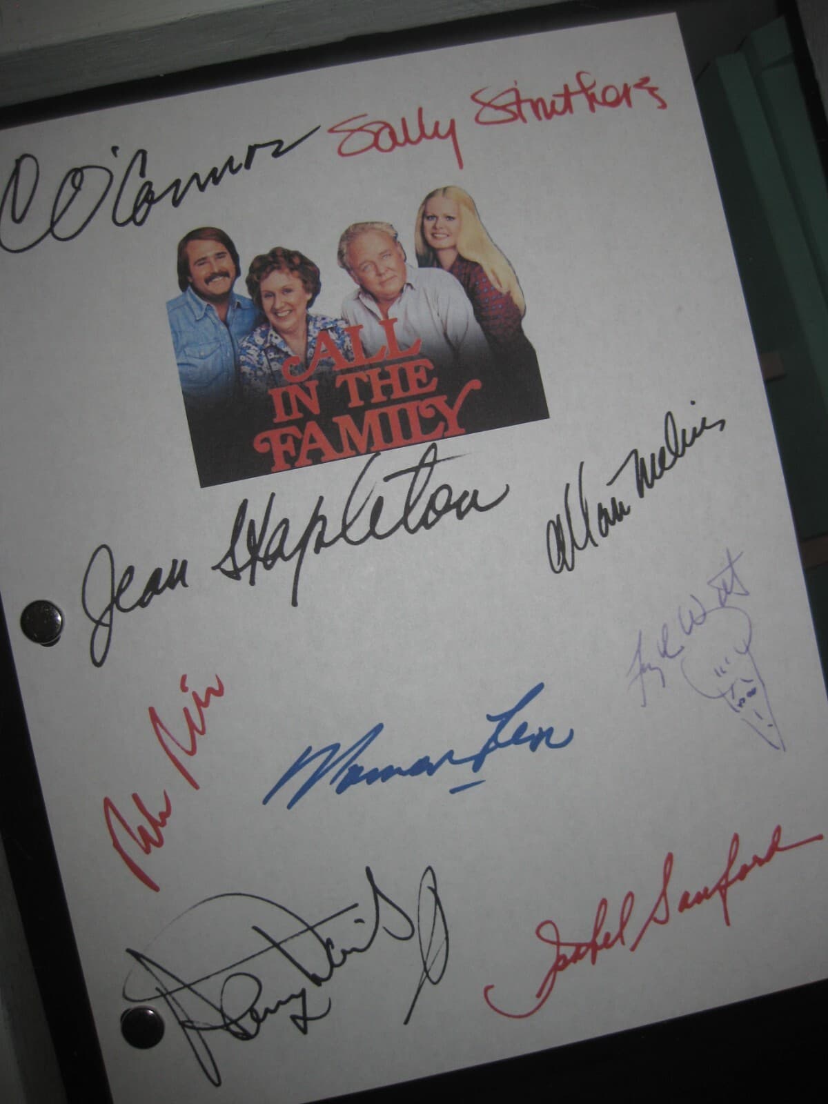 All in the Family Signed TV Script X9 Norman Lear Carroll O'Connor Sammy Davis J