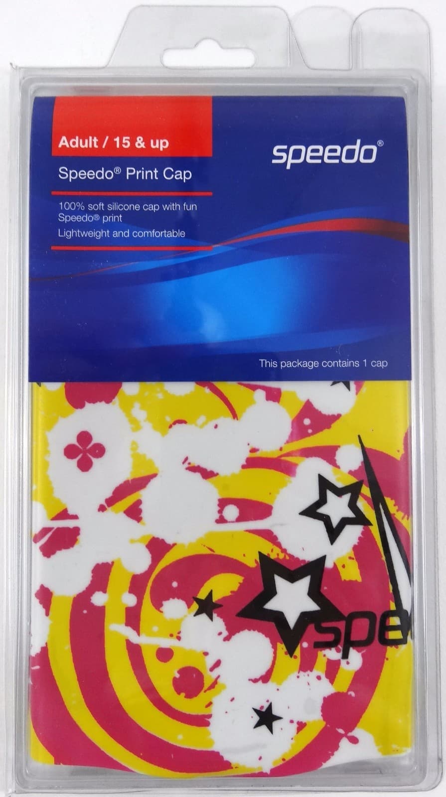 Speedo Lightweight Fun Print Swim Cap - Adult / 15 & Up