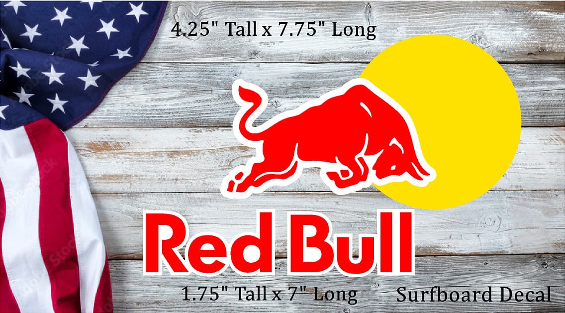 Red Bull Decal for Surfboard QTY 2