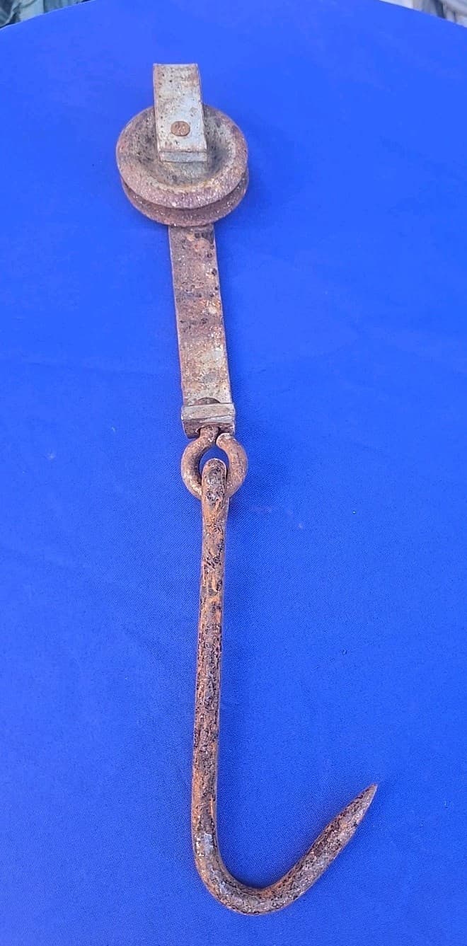 (1) 22" Meat Trolley Hook Butcher Beef Hog Sheep Deer Elk