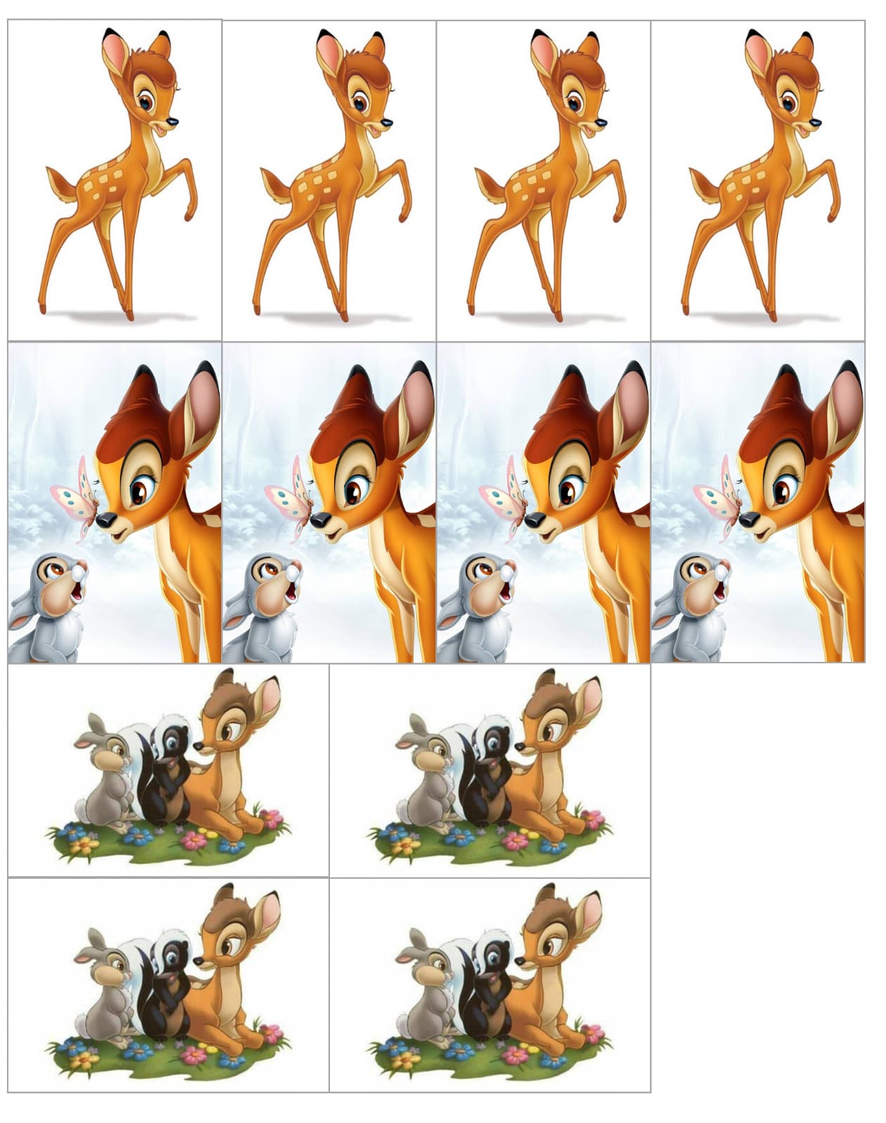 set of 12 Bambi, edible images, choose size, rice krispies, cookies