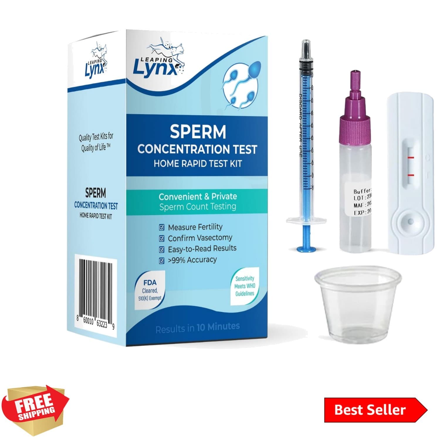 Fertility Kit for Men – Sperm Count Home Kit for Male Fertility – at-Home S...