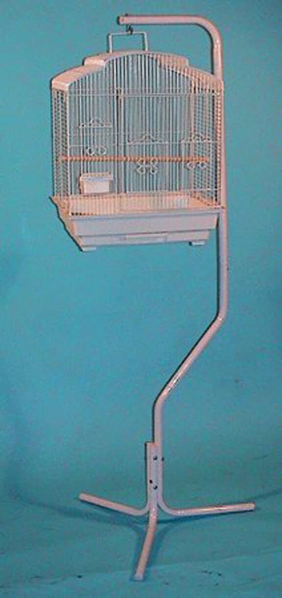 Bird Flgiht Cage Metal Hook Cages Hanging Stand Stands White 4514-168