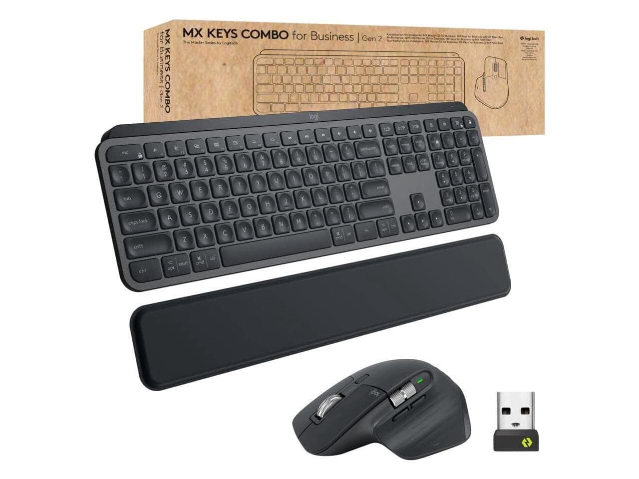 Logitech MX Keys S Combo Wireless Bluetooth Keyboard Set - Black 920-010923