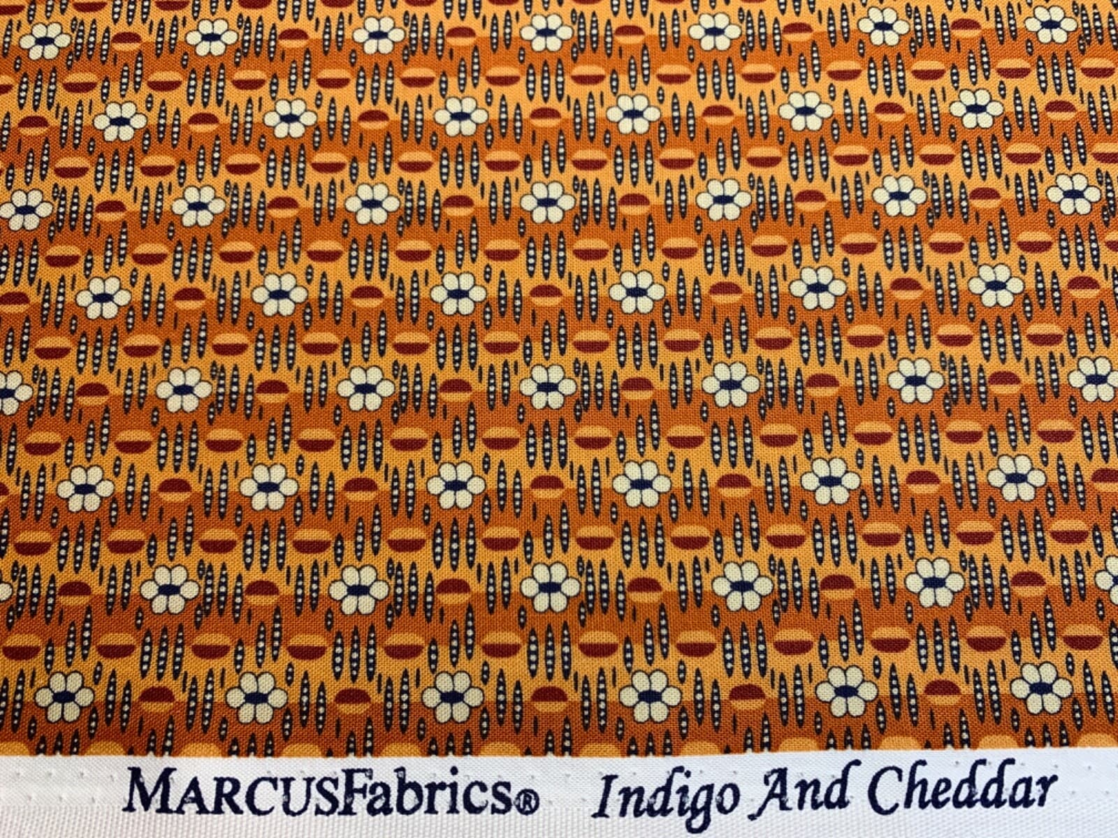 Cotton Fabric 1800s Civil War Repro INDIGO &CHEDDAR Rothermel Marcus Fabrics FQ