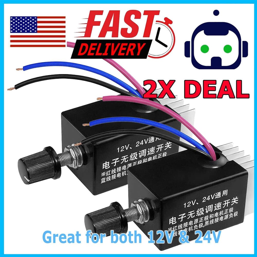 2x DC 12V 24V Motor Speed Control Switch Car Truck Fan Heater Control Defroster