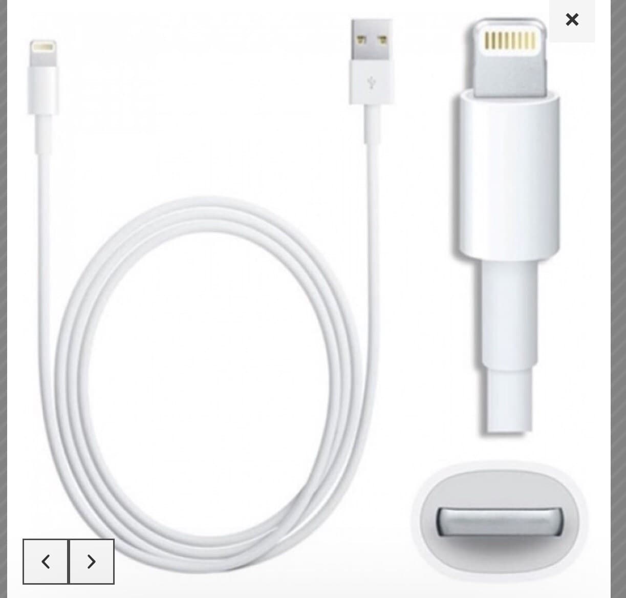 2-Pack ~ iPhones & iPad ~ 8 Pin To Usb Charger & Data Sync ( White)