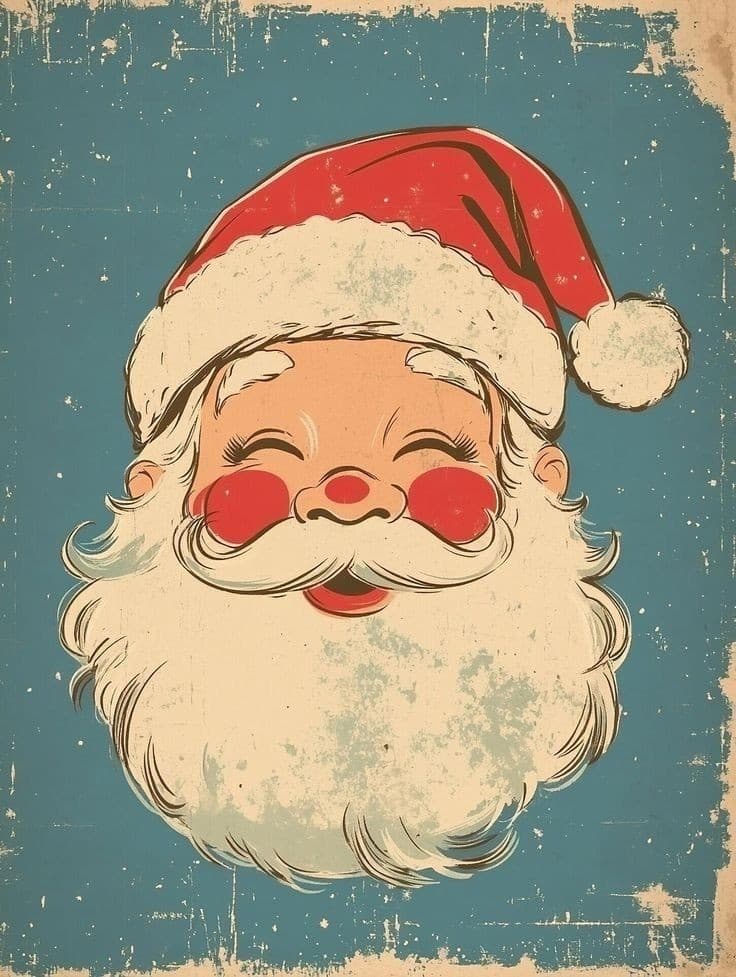 Vintage Christmas Santa Claus Poster