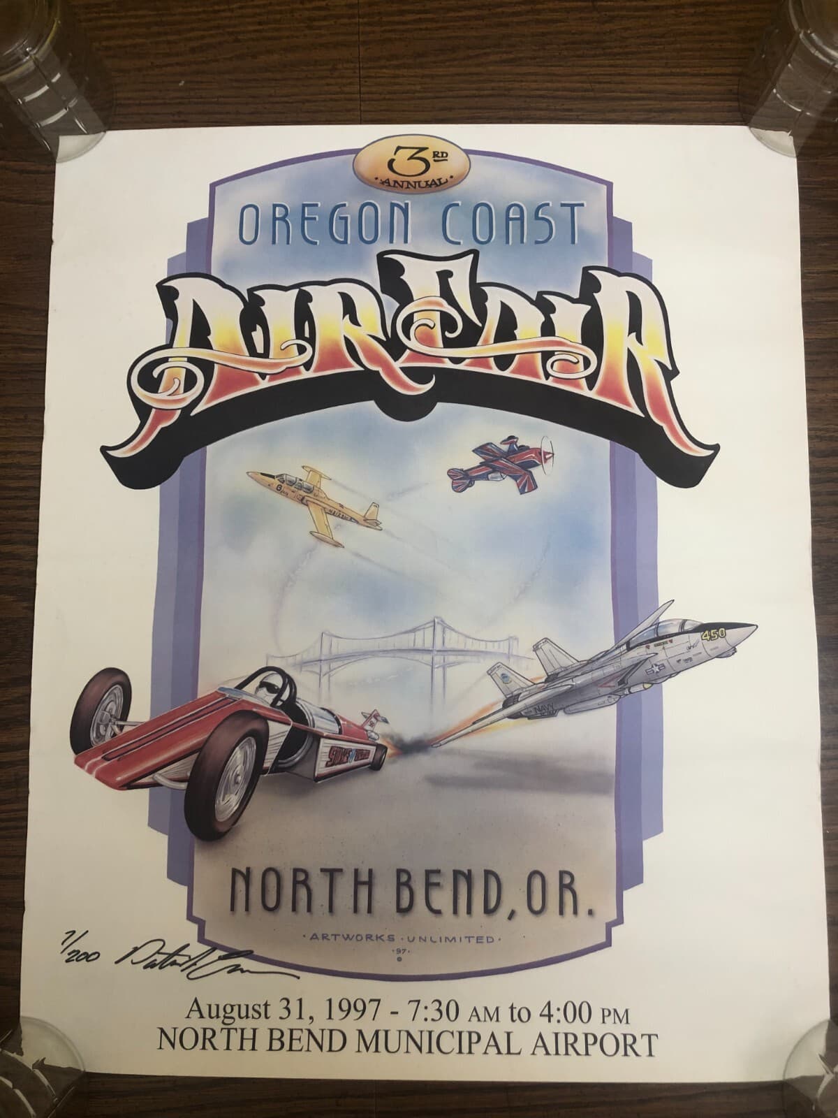 1997 3rd Annual Oregon Coast Air Fair Signed/#'d 7/200 Litho Print North Bend