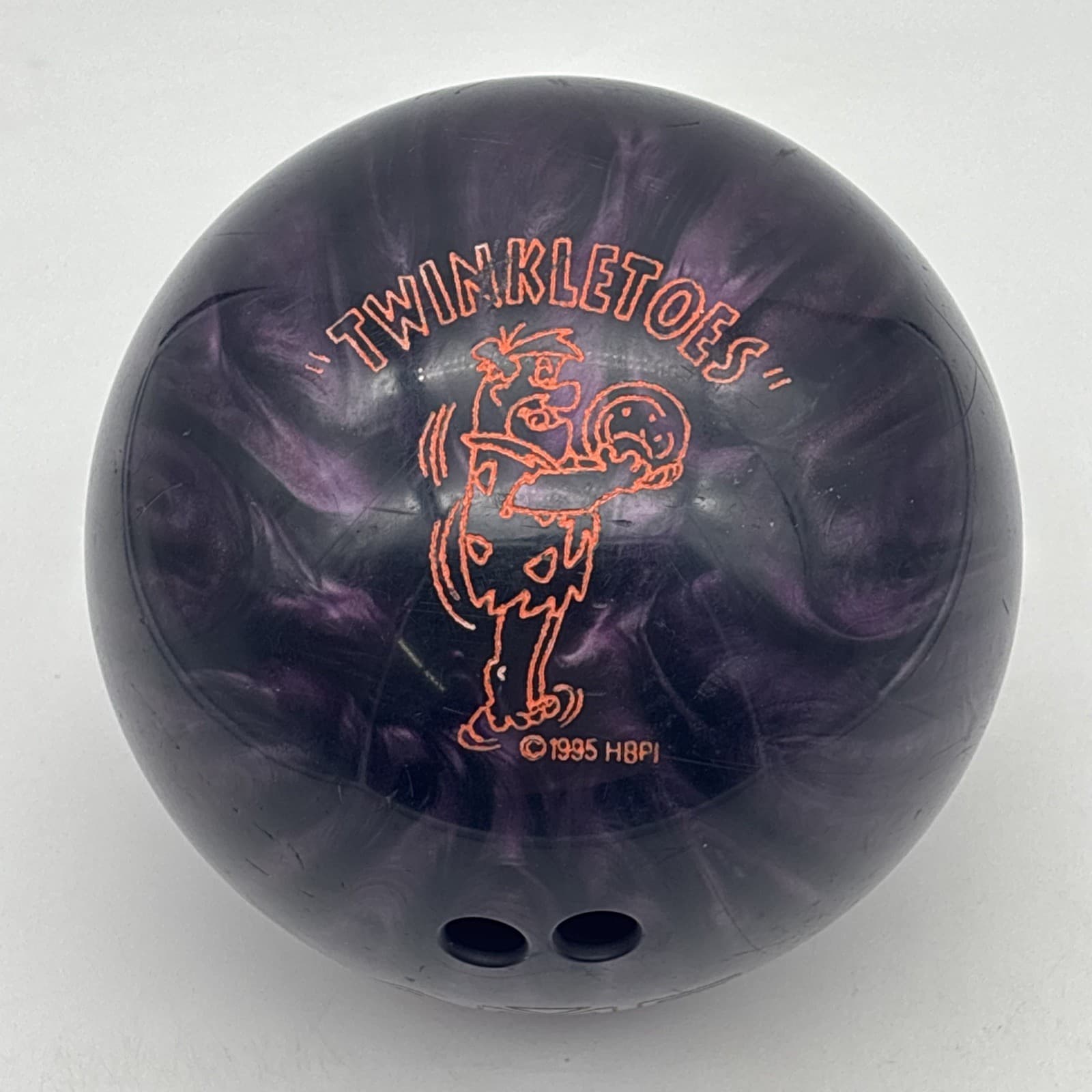 Vintage 1995 AMF Fred Flintstone "Twinkletoes" 8 lb Bowling Ball Used Drilled