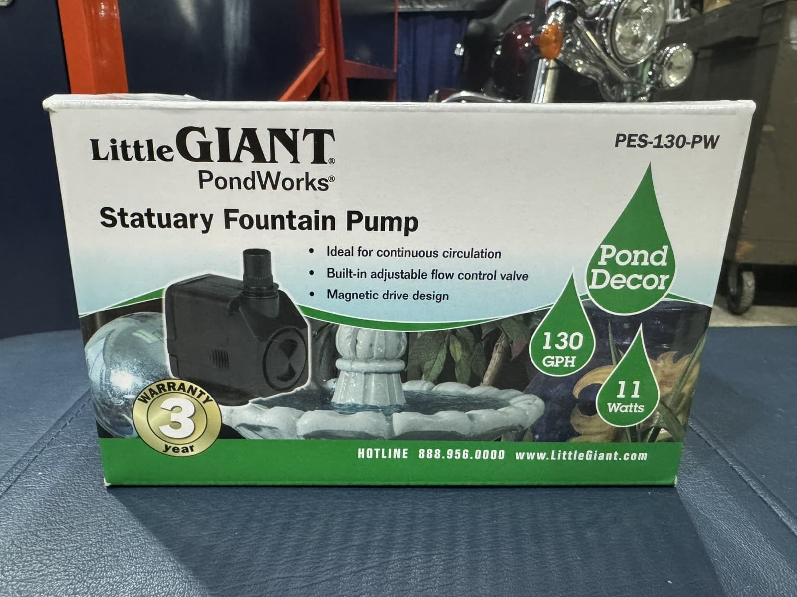 Little Giant PES-130-PW 115-Volt, 130 GPH Magnetic Drive Fountain/Pond Pump NEW!