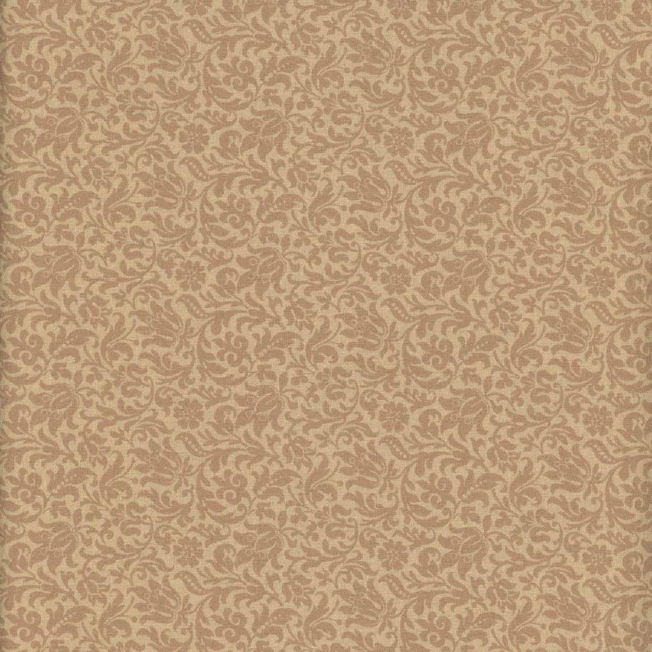 Cotton Fabric 1800s Civil War Repro ELEGANT ESTATE Tan Rothermel Marcus FQ