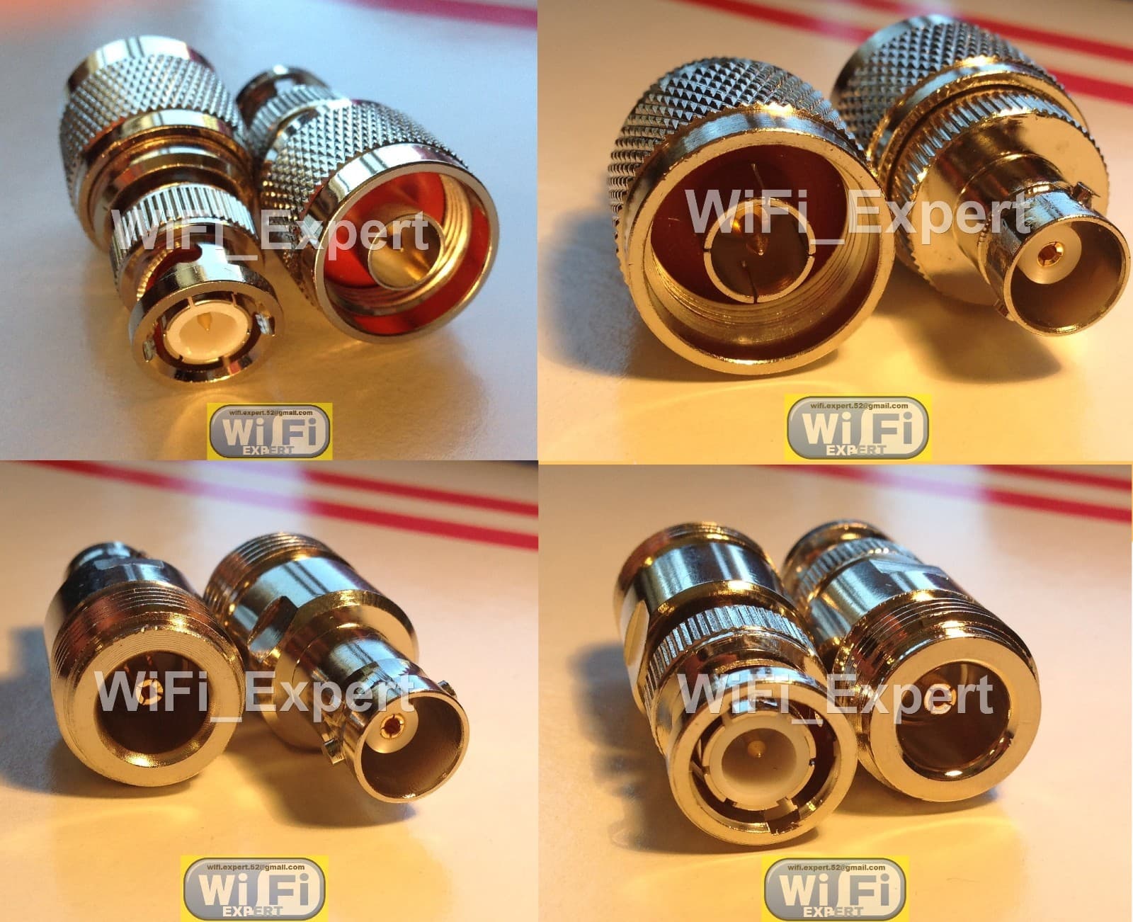 4pc/set RF coaxial adapter connector Kit N male/female to BNC Male / Female USA