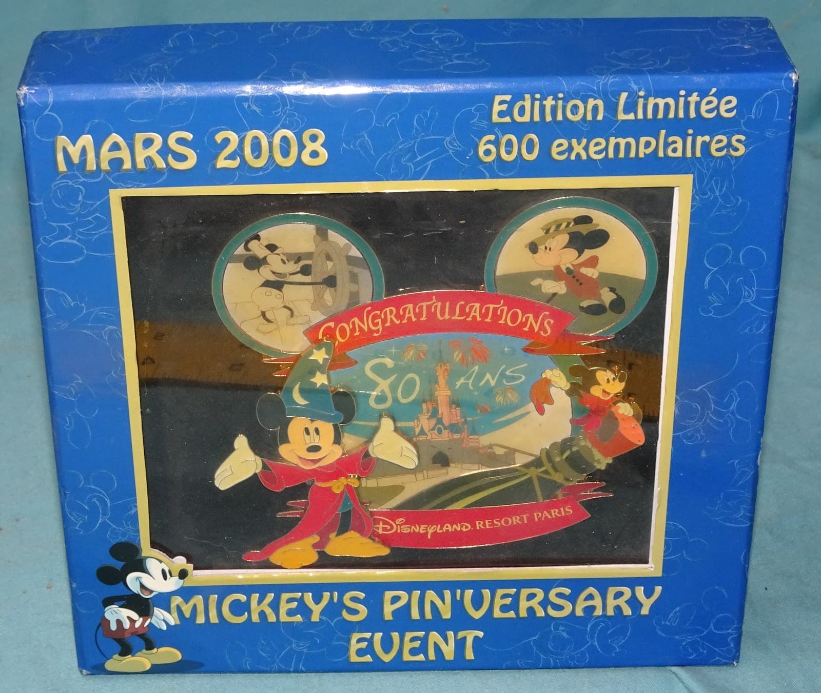Disneyland resort Paris jumbo Pin Mickey's Pin'versary Event 2008 Mickey LE 600