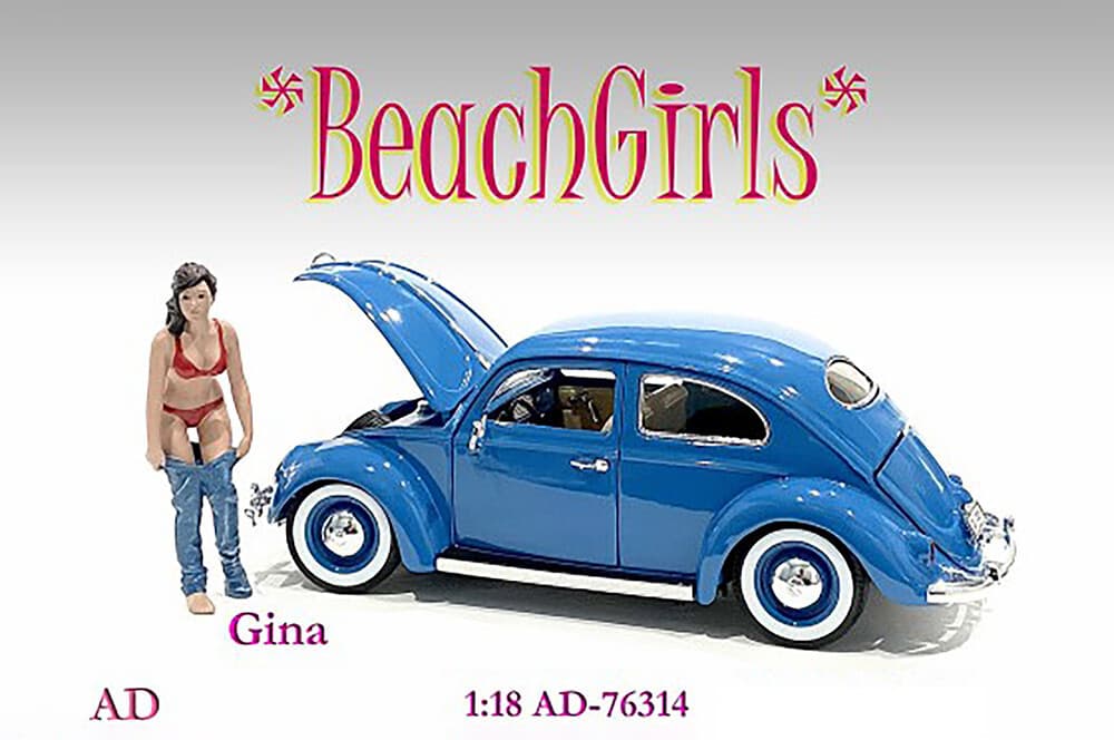Gina Red Swim Suit Beach Girls American Diorama 1:18 Female Lady 4" Figure