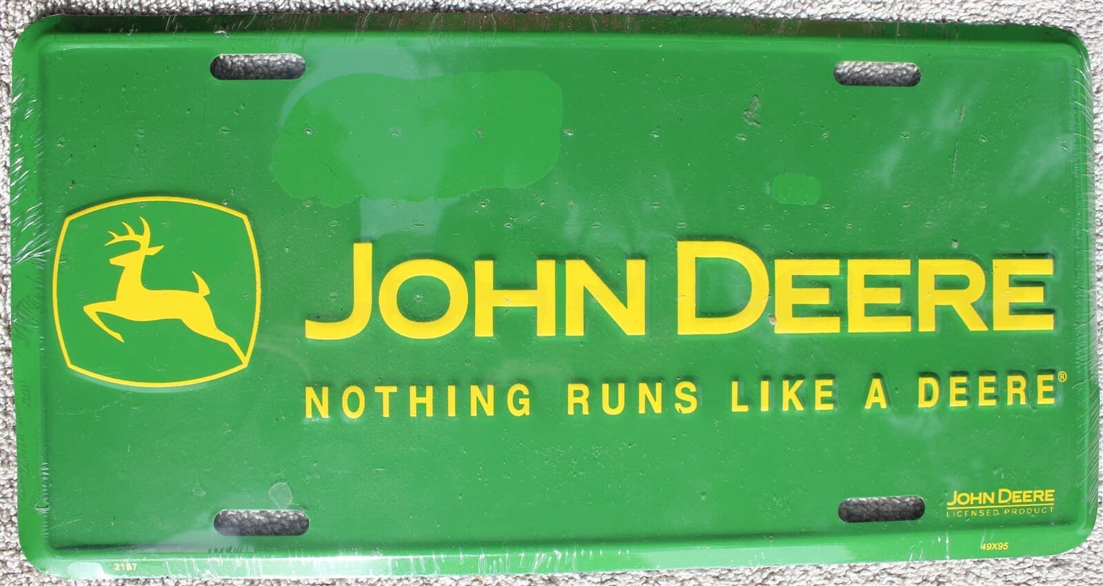 John Deere Nothing Runs Like a Deere License Plate Aluminum New Licensed Green