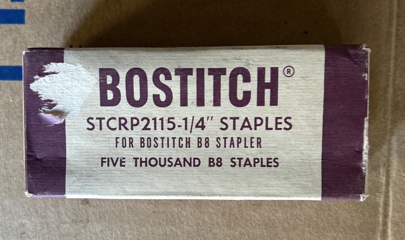 Vintage Bostitch Staples For B8 Stapler STCRP2115-1/4"