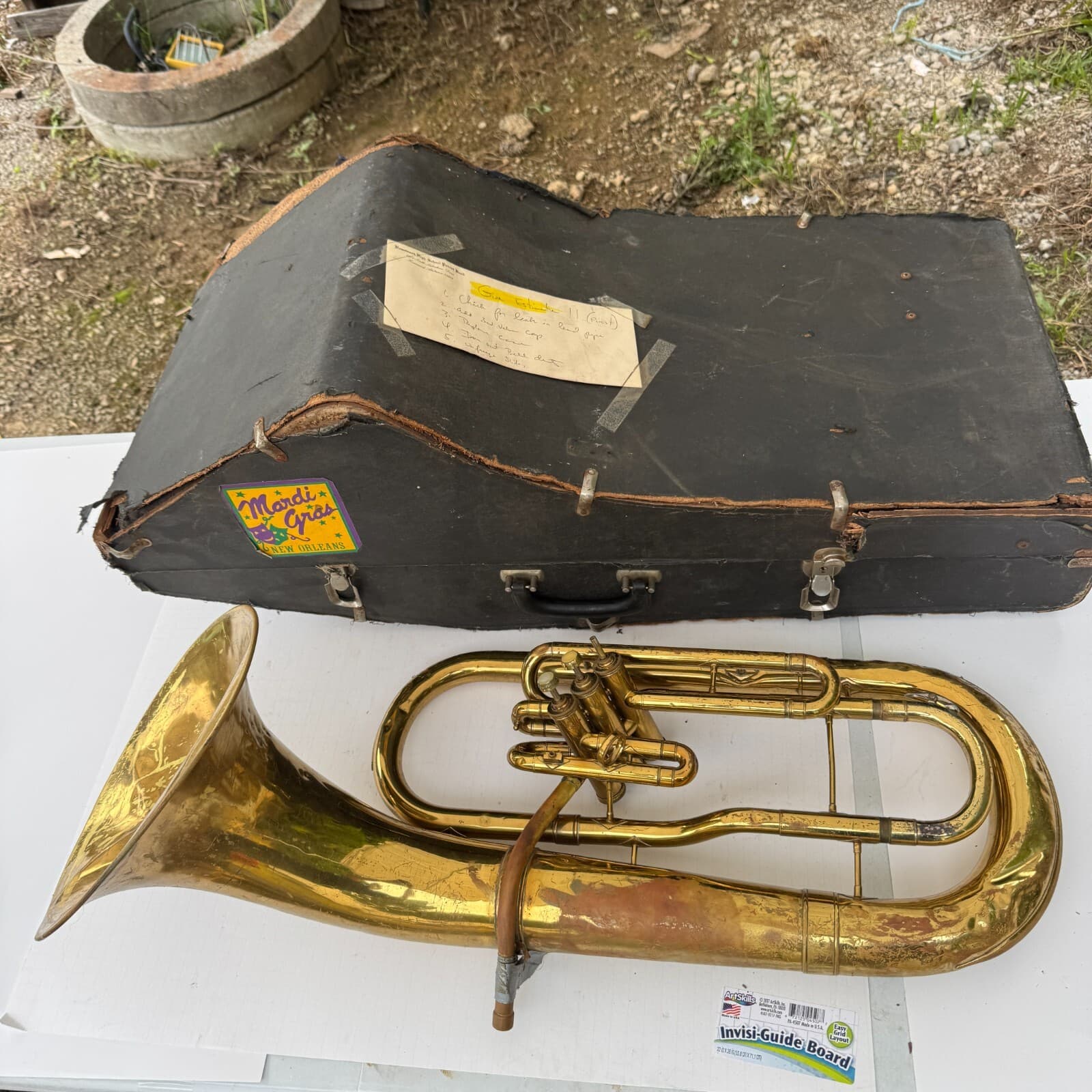 Conn Euphonium 3 Valve Bell Front Baritone Brass As Is