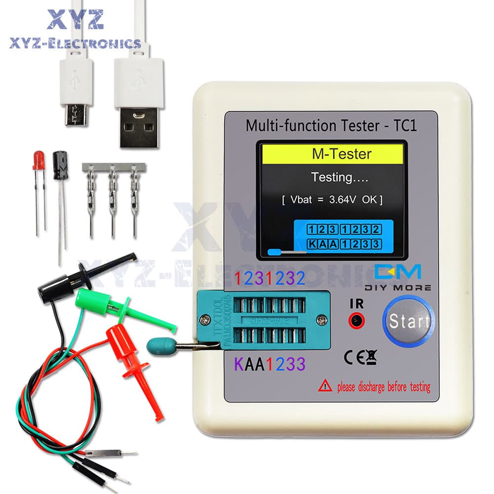 LCR-TC1 Transistor Tester TFT Diode Triode Capacitance Meter LCR ESR NPN MOSFET