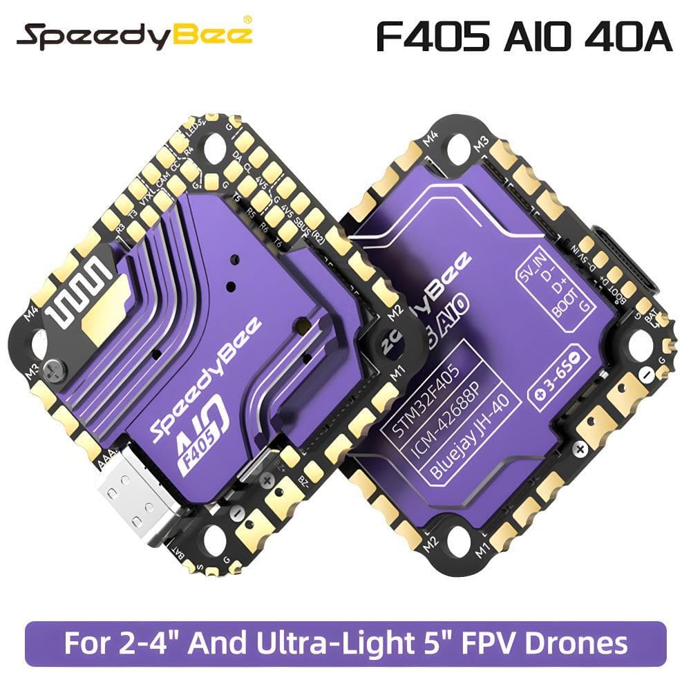SpeedyBee F405 AIO 40A Flight Controller FC For 2-4" Ultra-Light 5" FPV Drones